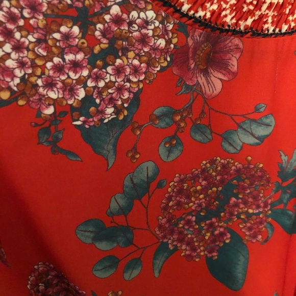 Floral Orange Mini Dress - Picture 3 of 4